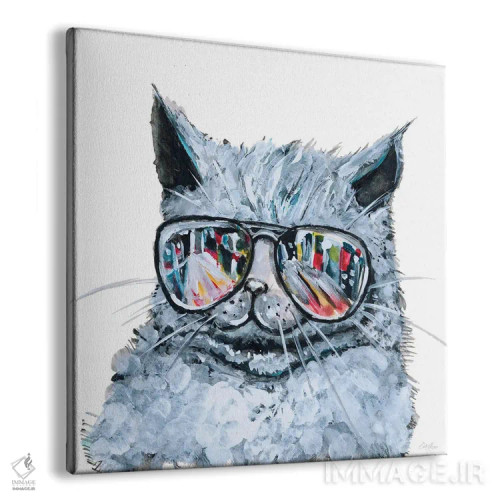 تابلو گربه با عینک آفتابی اثر استلا چانگ - نمای پرسپکتیو محصول