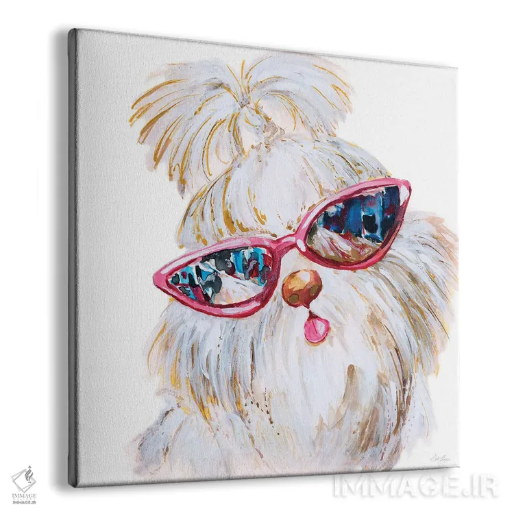 تابلو سگ شیتزو با عینک آفتابی اثر استلا چانگ - نمای پرسپکتیو محصول