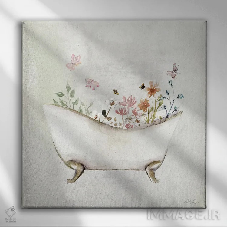 تابلو حمام گیاهی ۱ اثر استلا چانگ - نمای روبهرو روی دیوار