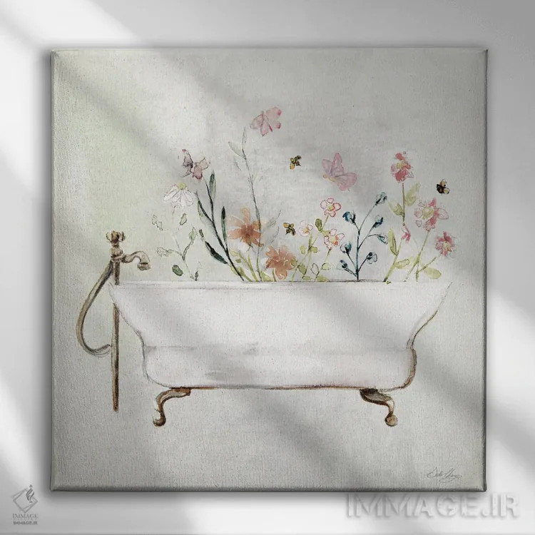 تابلو حمام گیاهی ۲ اثر استلا چانگ - نمای روبهرو روی دیوار