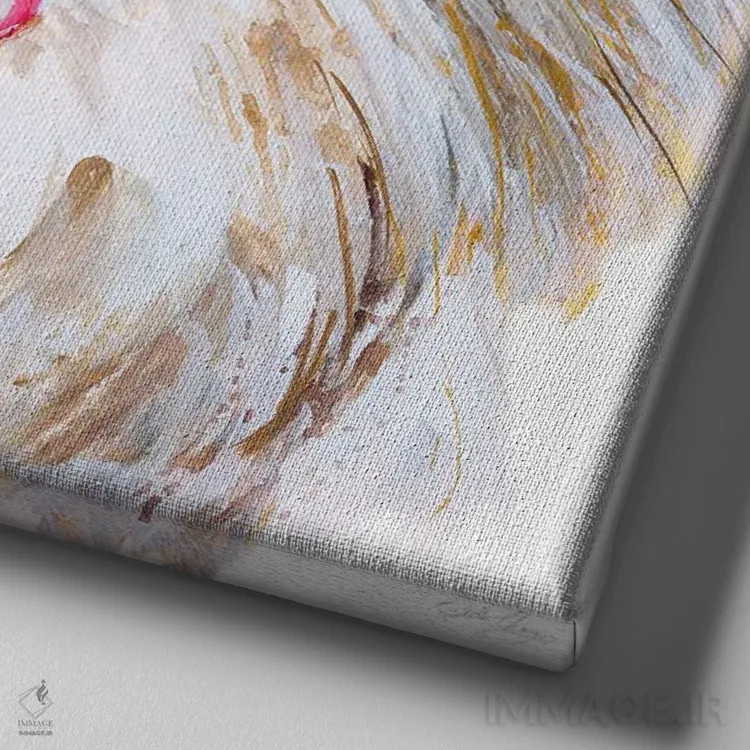 تابلو سگ شیتزو با عینک آفتابی اثر استلا چانگ - نمای نزدیک بافت بوم