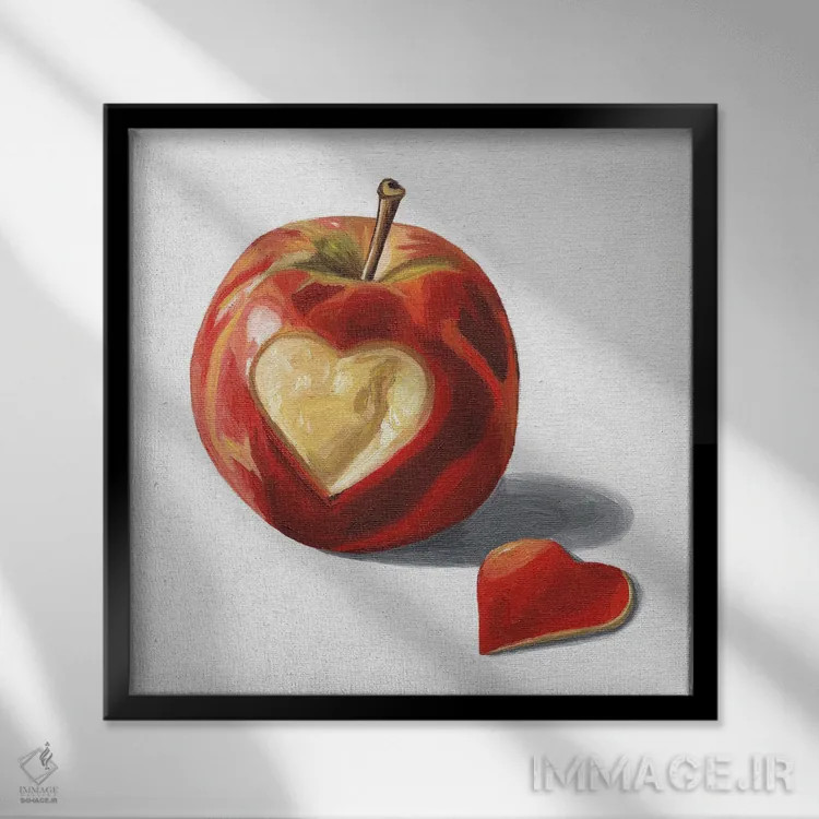 تابلو برش قلبی اثر جانسو روسی - نمای قابدار مشکی