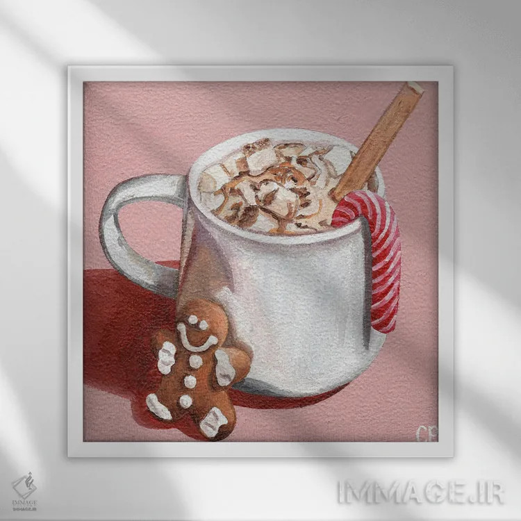 تابلو هات چاکلت جشنوارهای اثر جانسو روسی - نمای قابدار سفید