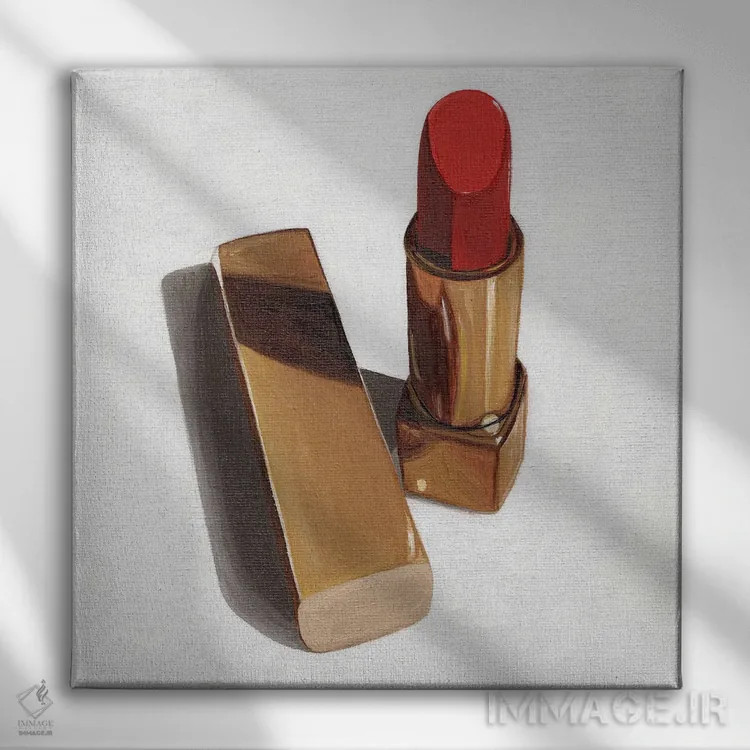 تابلو رژ لب قرمز اثر جانسو روسی - نمای روبهرو روی دیوار