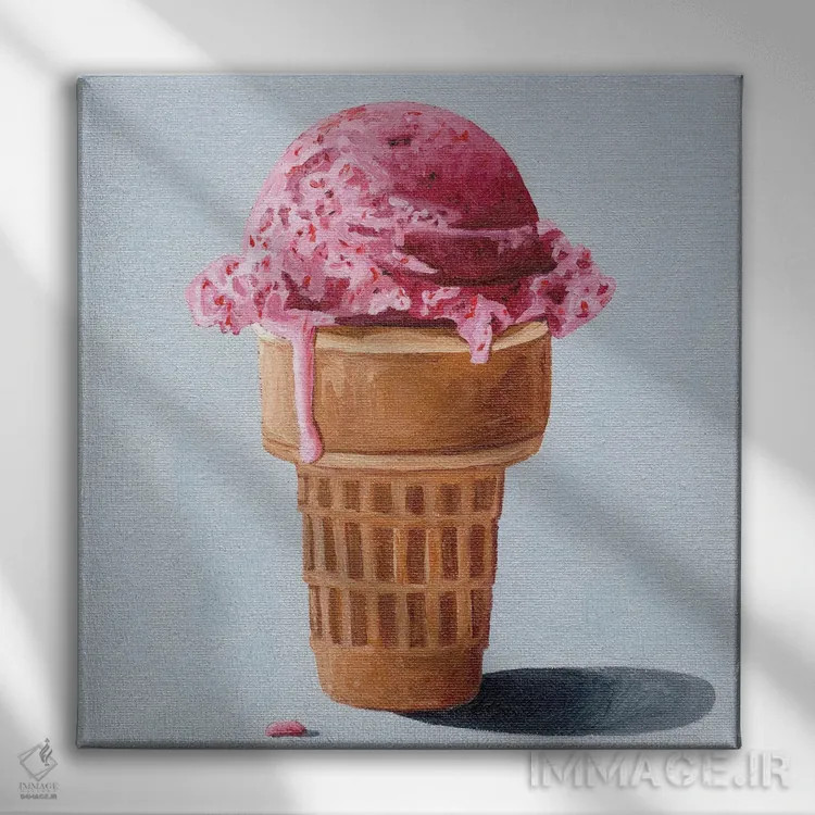 تابلو بستنی توتفرنگی اثر جانسو روسی - نمای روبهرو روی دیوار