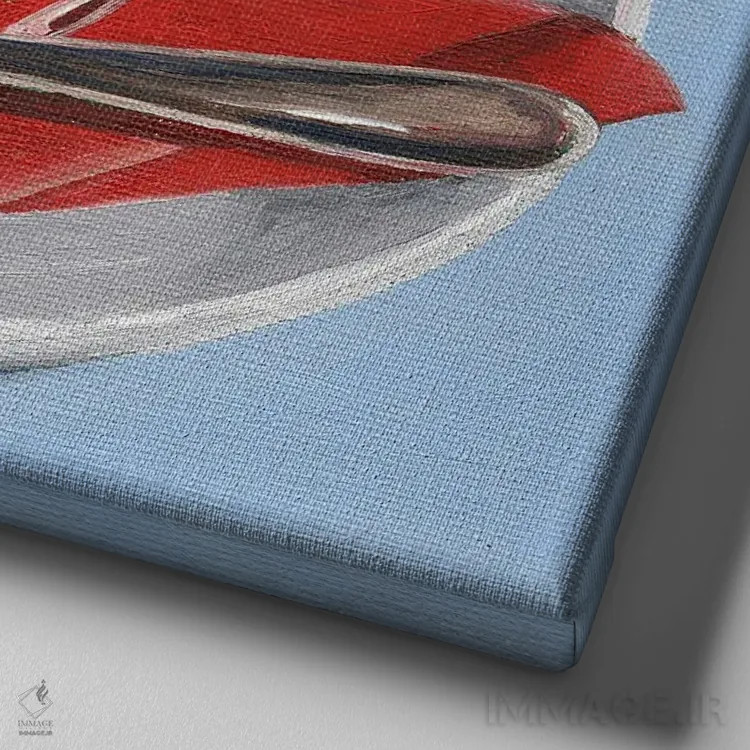 تابلو توتفرنگی در بالا اثر جانسو روسی - نمای نزدیک بافت بوم