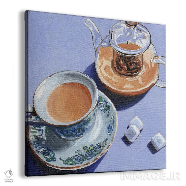 تابلو قوری و فنجان اثر جانسو روسی - نمای پرسپکتیو محصول