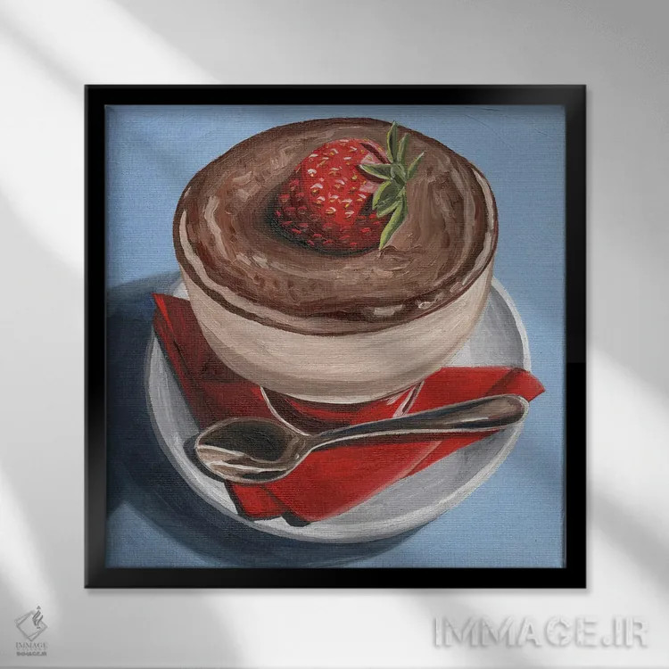 تابلو توتفرنگی در بالا اثر جانسو روسی - نمای قابدار مشکی