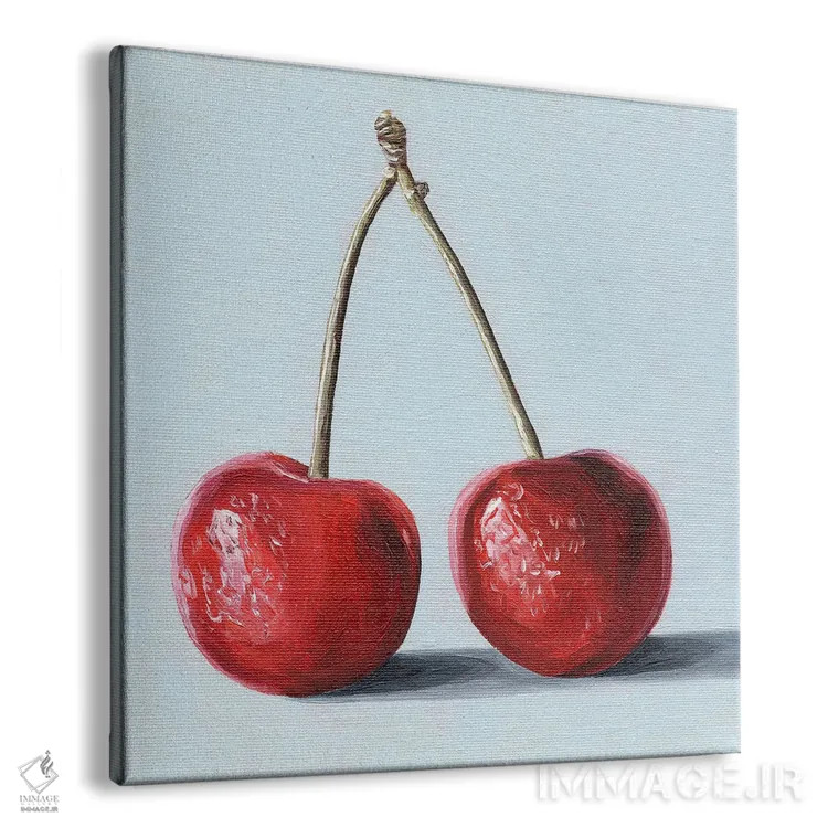 تابلو گیلاس روی آبی کمرنگ اثر جانسو روسی - نمای پرسپکتیو محصول