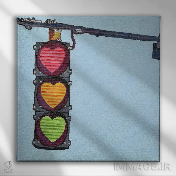 تابلو چراغ راهنمایی اثر جانسو روسی - نمای روبهرو روی دیوار