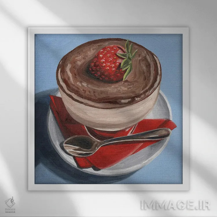 تابلو توتفرنگی در بالا اثر جانسو روسی - نمای قابدار سفید