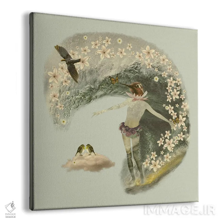 تابلو موجسوار گُلی اثر کارولین کسلسی - نمای پرسپکتیو محصول