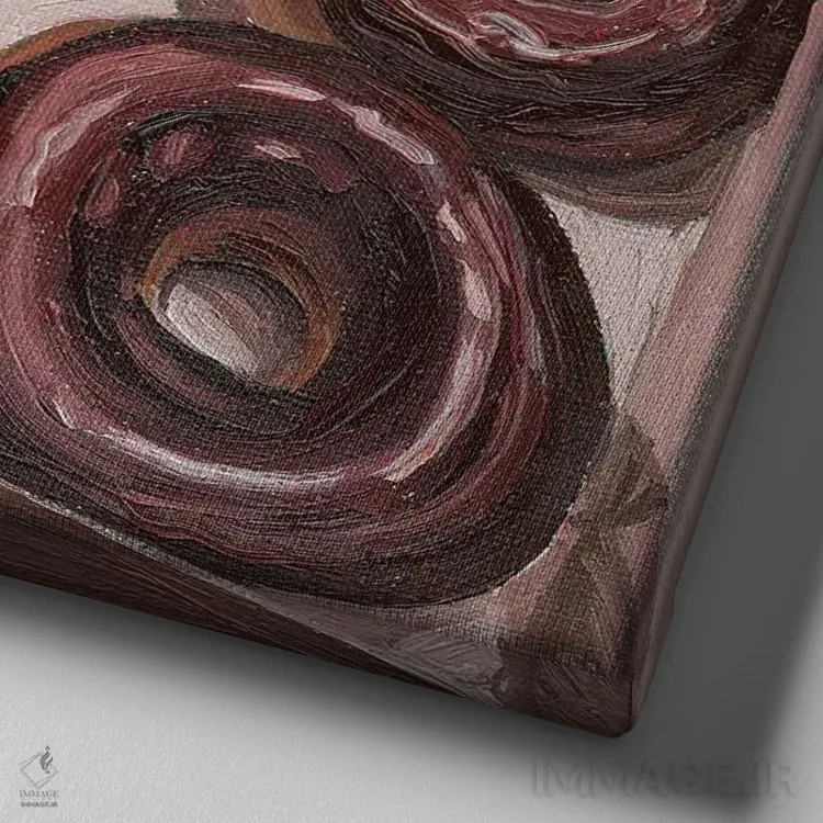 تابلو جعبه دونات اثر جانسو روسی - نمای نزدیک بافت بوم