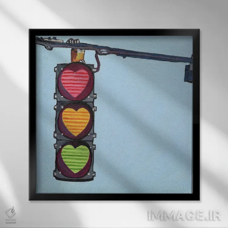 تابلو چراغ راهنمایی اثر جانسو روسی - نمای قابدار مشکی