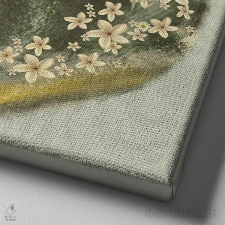 تابلو موجسوار گُلی اثر کارولین کسلسی - نمای نزدیک بافت بوم