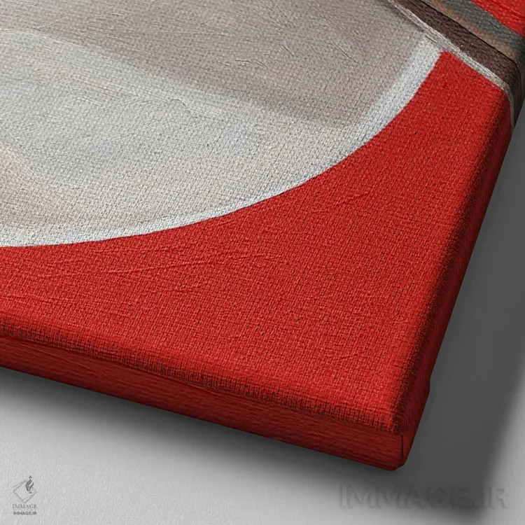 تابلو اسپرسو روی قرمز اثر جانسو روسی - نمای نزدیک بافت بوم