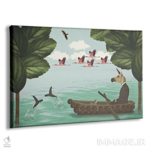 تابلو تفکر کنار دریاچه - افقی اثر کارولین کسلسی - نمای پرسپکتیو محصول