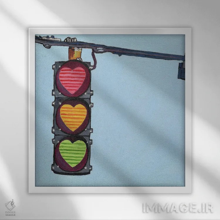 تابلو چراغ راهنمایی اثر جانسو روسی - نمای قابدار سفید