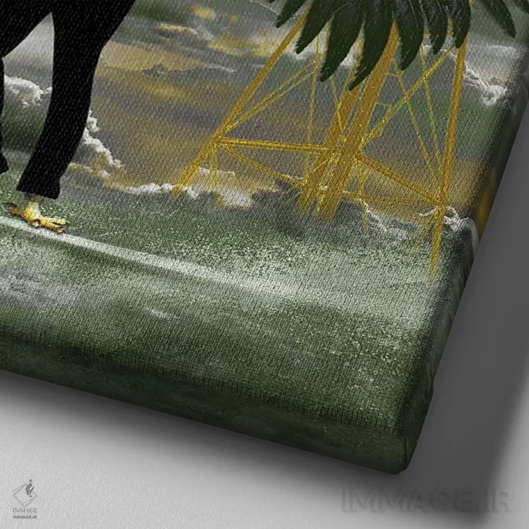 تابلو جلسه موسیقی (جَم سش) اثر کارولین کسلسی - نمای نزدیک بافت بوم