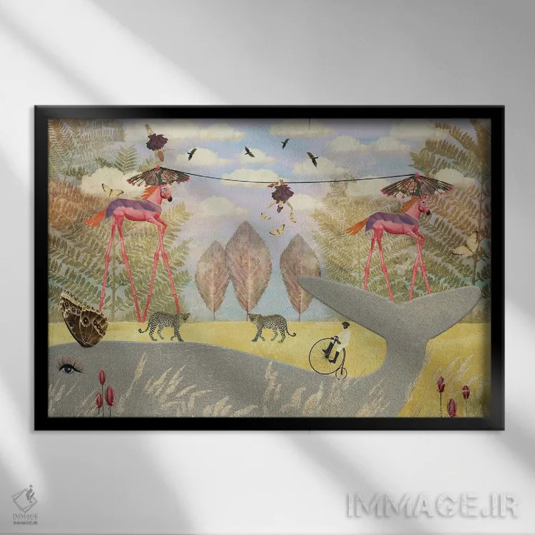 تابلو یک روز در سیرک اثر کارولین کسلسی - نمای قابدار مشکی