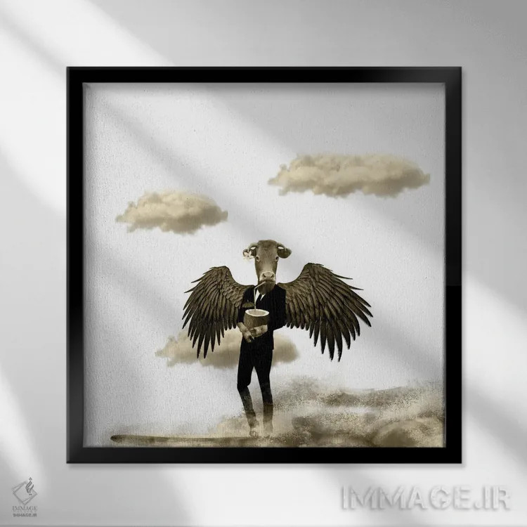 تابلو گاو هولی اثر کارولین کسلسی - نمای قابدار مشکی