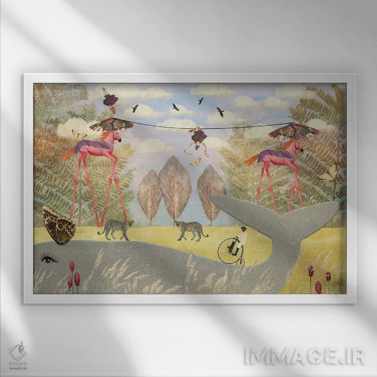 تابلو یک روز در سیرک اثر کارولین کسلسی - نمای قابدار سفید