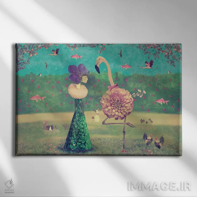 تابلو قدمزنی در پارک - افقی اثر کارولین کسلسی - نمای روبهرو روی دیوار