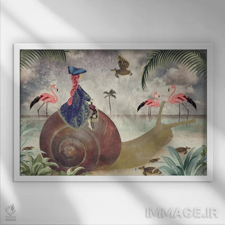 تابلو عجله نکن - افقی اثر کارولین کسلسی - نمای قابدار سفید