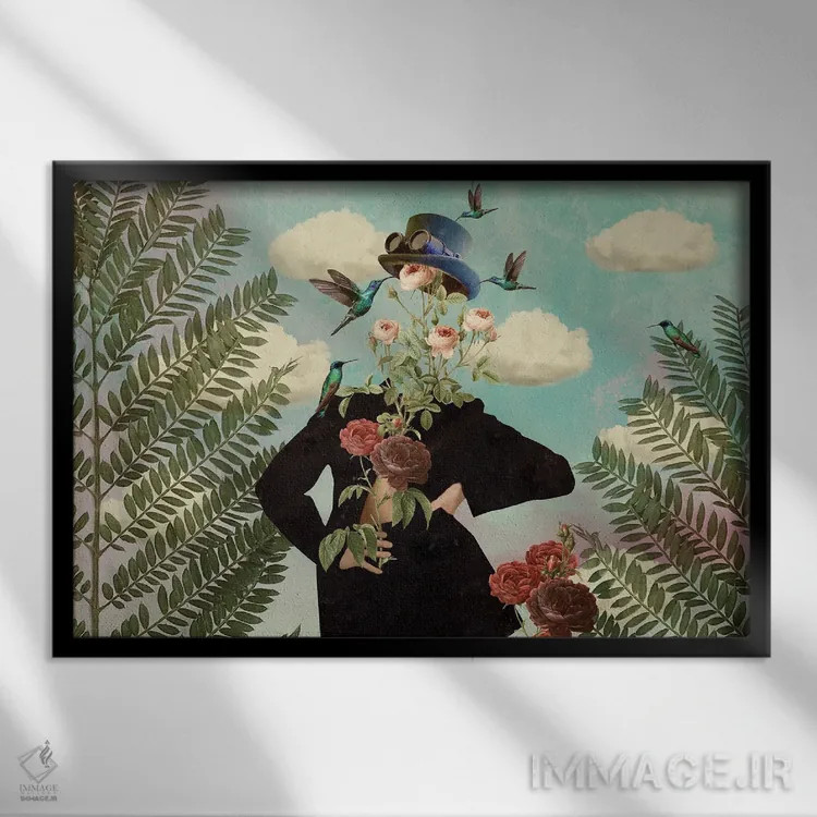 تابلو گلهای وحشی - افقی اثر کارولین کسلسی - نمای قابدار مشکی