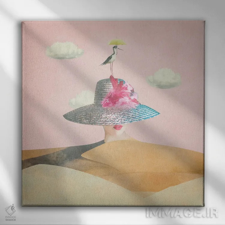 تابلو بانوی صورتیپوش اثر کارولین کسلسی - نمای روبهرو روی دیوار