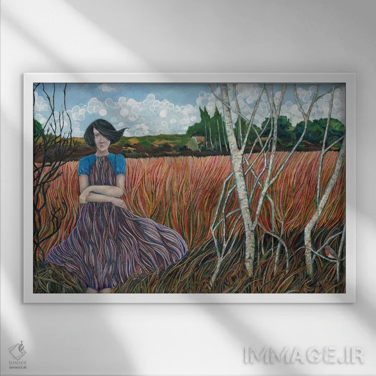 تابلو تعادل زمین اثر کترین پاتریکسون - نمای قابدار سفید