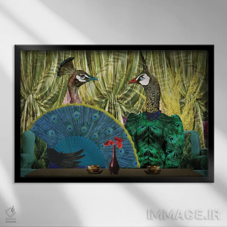 تابلو شب قرار عاشقانه اثر کارولین کسلسی - نمای قابدار مشکی