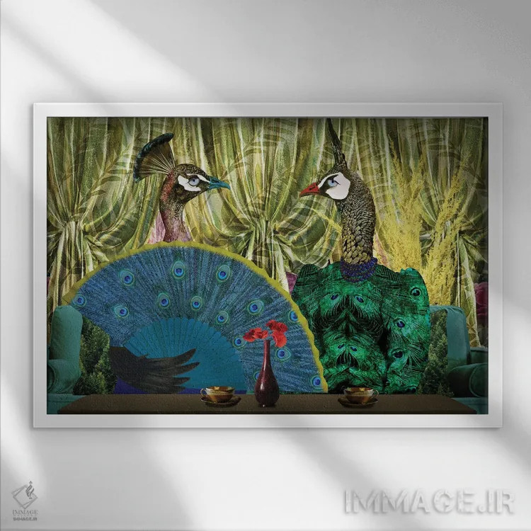 تابلو شب قرار عاشقانه اثر کارولین کسلسی - نمای قابدار سفید