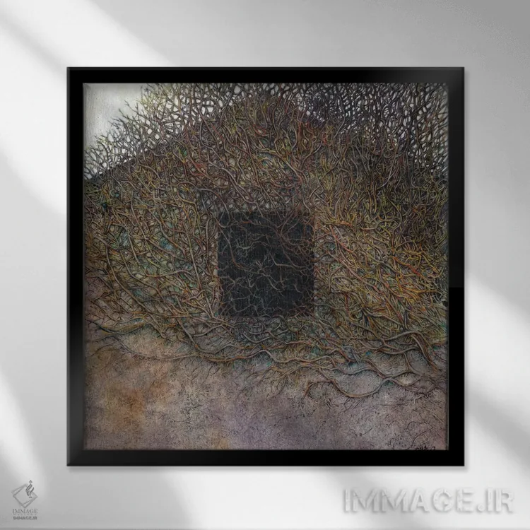 تابلو پنجره شب اثر کترین پاتریکسون - نمای قابدار مشکی