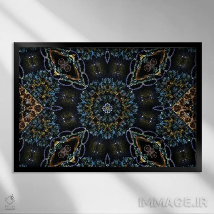 تابلو کالیدوسکوپ حشیش ۱۰ (هنر انتزاعی) اثر نائوم دورخمان - نمای قابدار مشکی