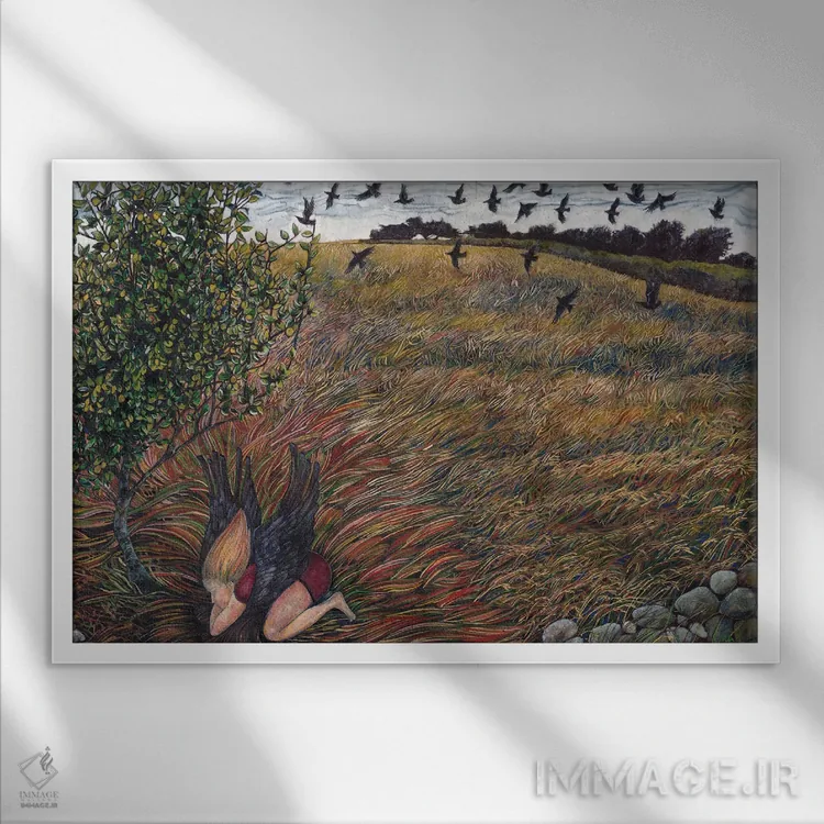 تابلو گوشههای روز اثر کترین پاتریکسون - نمای قابدار سفید