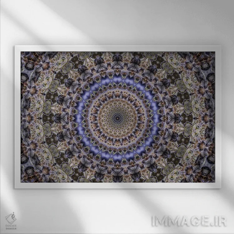 تابلو کالیدوسکوپ حشیش ۱ (هنر انتزاعی) اثر نائوم دورخمان - نمای قابدار سفید