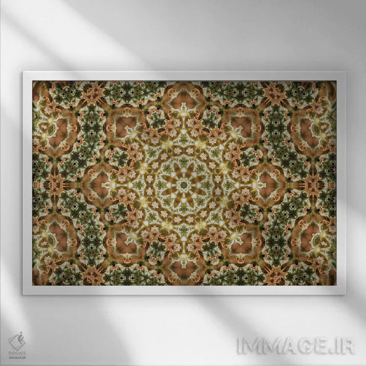 تابلو کالیدوسکوپ حشیش ۱۹ (هنر انتزاعی) اثر نائوم دورخمان - نمای قابدار سفید