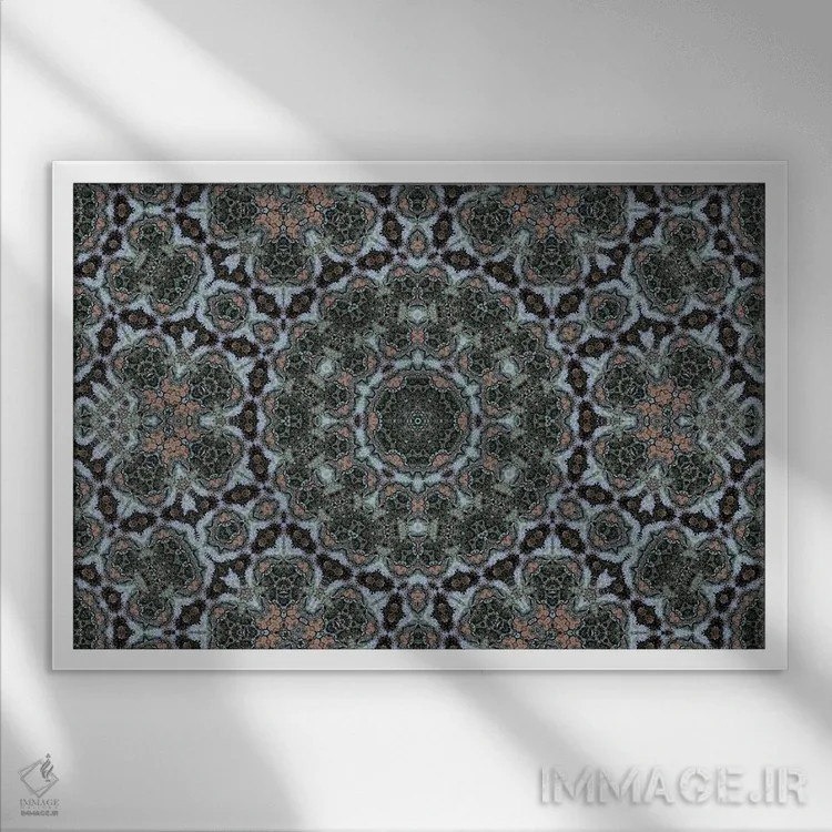 تابلو کالیدوسکوپ حشیش ۱۶ (هنر انتزاعی) اثر نائوم دورخمان - نمای قابدار سفید