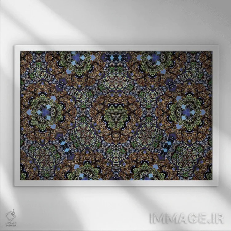 تابلو کالیدوسکوپ حشیش ۳ (هنر انتزاعی) اثر نائوم دورخمان - نمای قابدار سفید