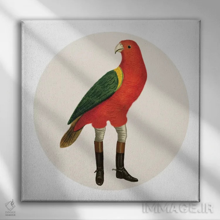 تابلو پرنده با چکمه اثر کوکو د پاریس - نمای روبهرو روی دیوار