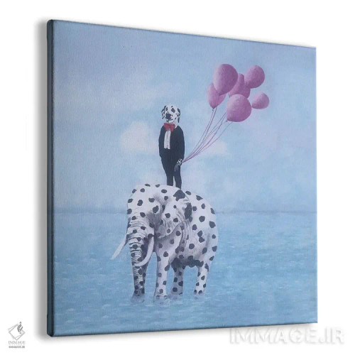 تابلو دالماتین با فیل دالماتینی اثر کوکو د پاریس - نمای پرسپکتیو محصول