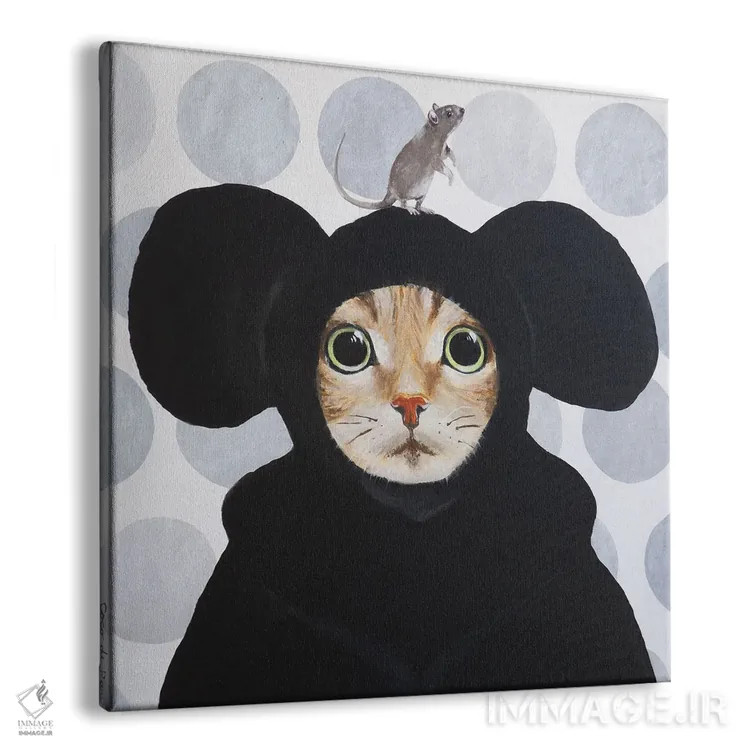 تابلو گربه و موش اثر کوکو د پاریس - نمای پرسپکتیو محصول