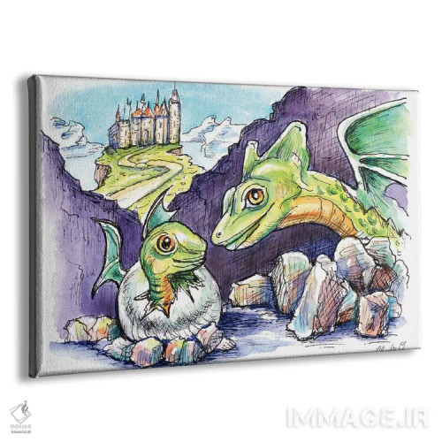 تابلو رویای اژدها اثر چارلی اوشیلدز - نمای پرسپکتیو محصول