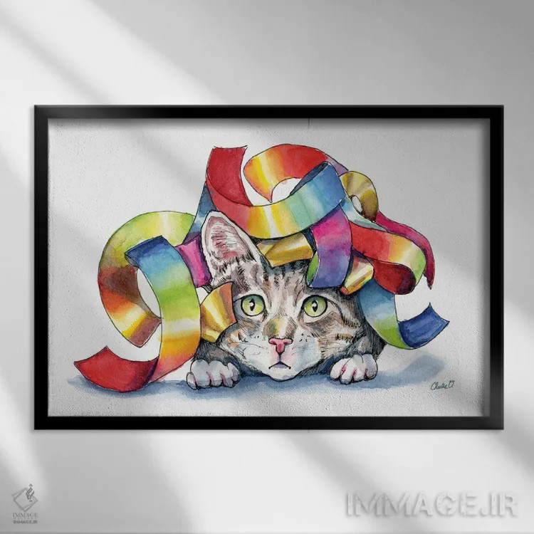 تابلو کمی گره خورده اثر چارلی اوشیلدز - نمای قابدار مشکی