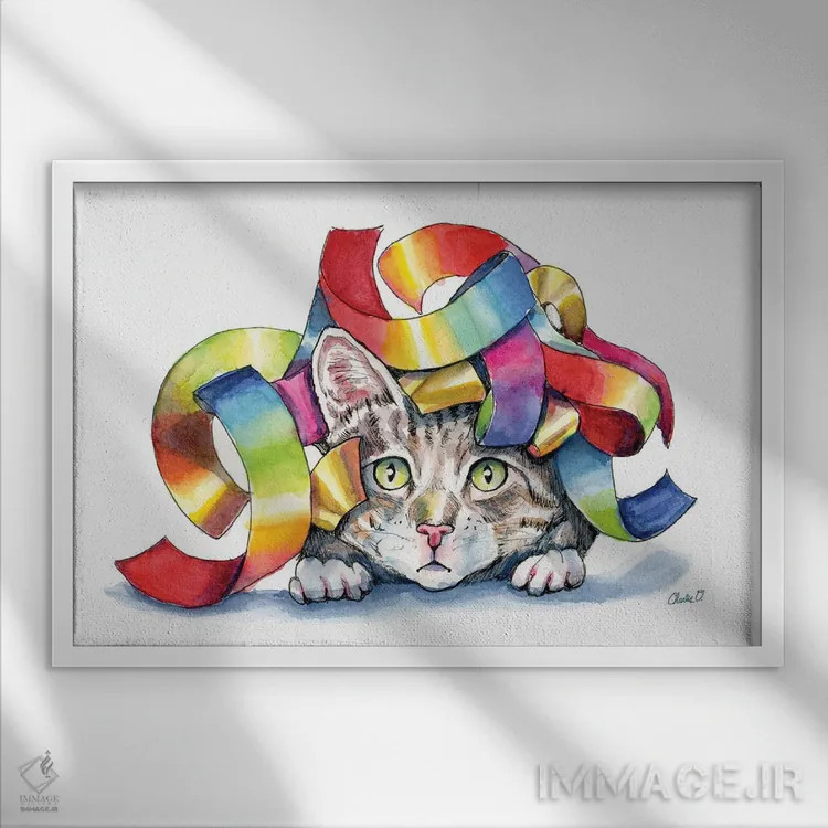 تابلو کمی گره خورده اثر چارلی اوشیلدز - نمای قابدار سفید