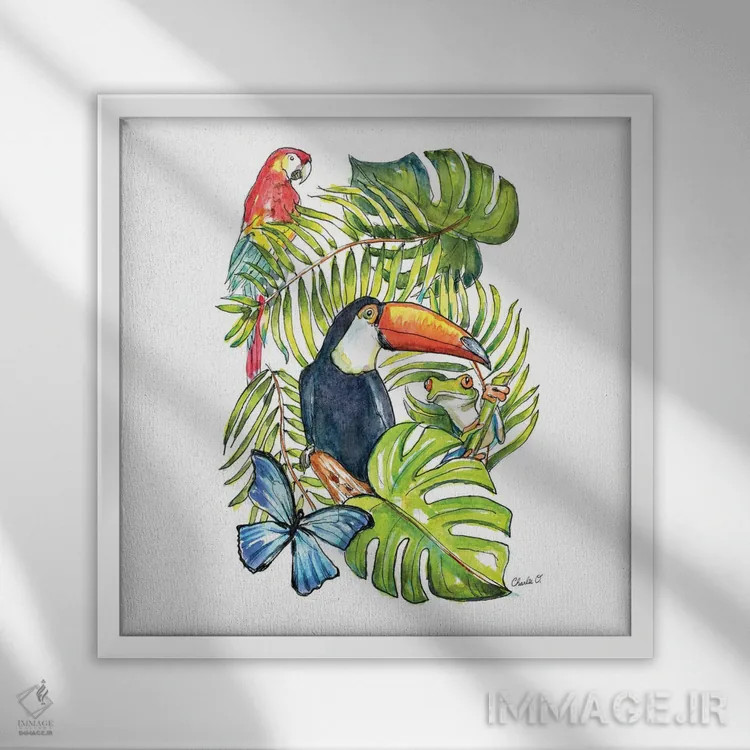 تابلو خاطرات کتاب رنگآمیزی اثر چارلی اوشیلدز - نمای قابدار سفید