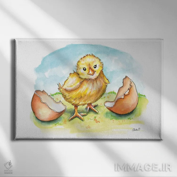 تابلو تازه از تخم درآمده اثر چارلی اوشیلدز - نمای روبهرو روی دیوار