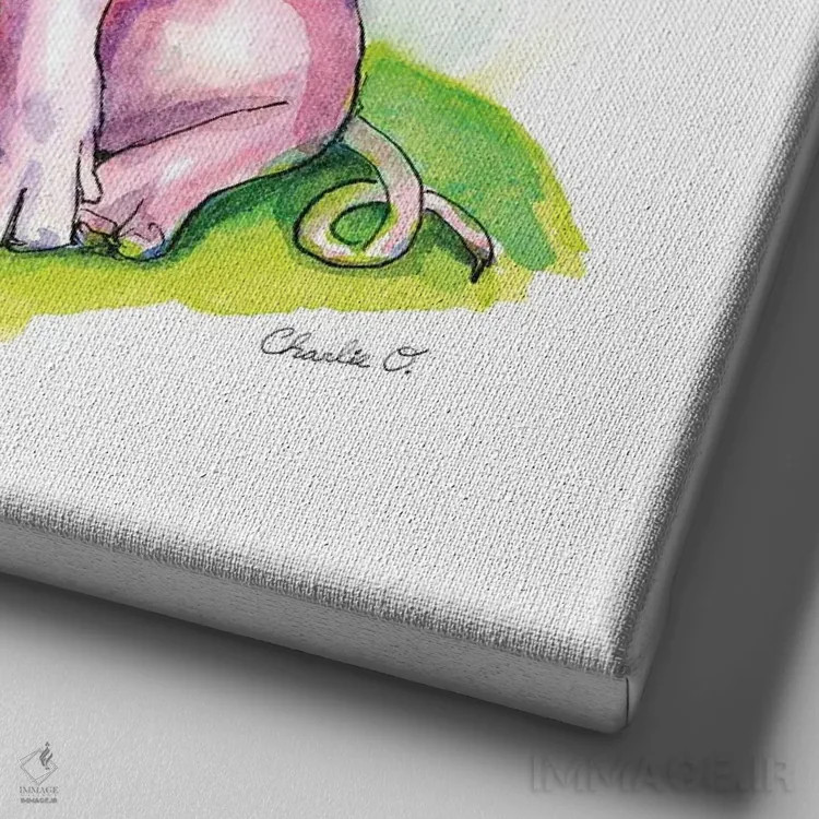 تابلو لحظههای کوچک تازه اثر چارلی اوشیلدز - نمای نزدیک بافت بوم