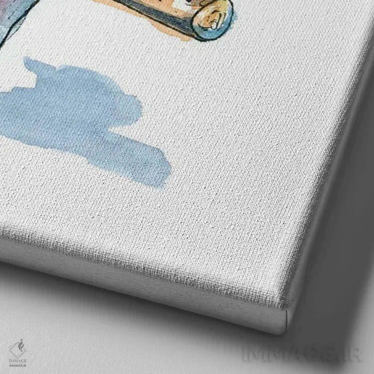 تابلو قابل تعمیر (بازسازی) اثر چارلی اوشیلدز - نمای نزدیک بافت بوم